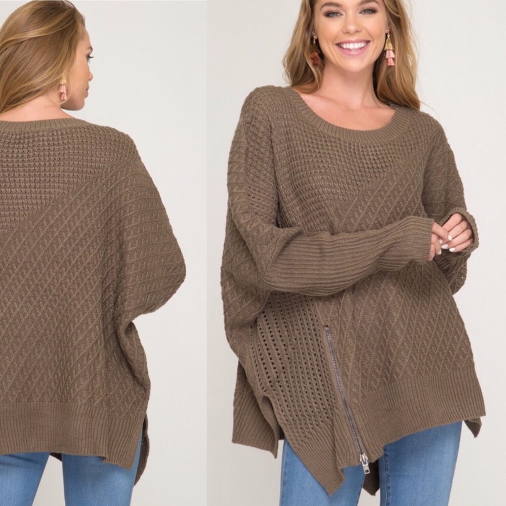 RELISTED UNDER SWEATERS Oversized Patterned Knit Sweater - Picture 2 of 13
